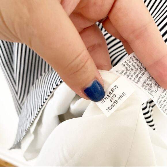 J.Crew Factory Navy & White Striped Scalloped Cami Top Size 6 - Picture 8 of 8